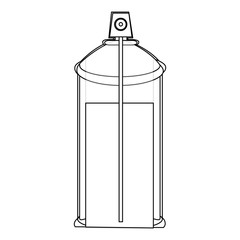 contour internal view aerosol spray bottle can icon vector illustration