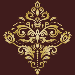 Elegant vector golden ornament in classic style. Abstract traditional pattern with oriental elements, Classic vintage pattern