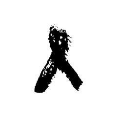 Paint stroke isolated on a white background. Aids awareness ribbon.