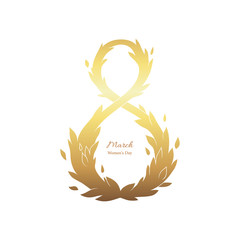 8 March Women's Day greeting card template