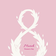 8 March Women's Day greeting card template