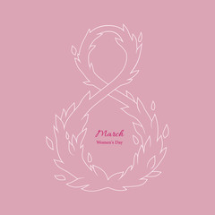 8 March Women's Day greeting card template
