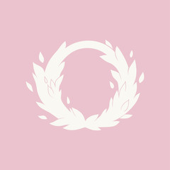 Card with frame leaves, ivy silhouette