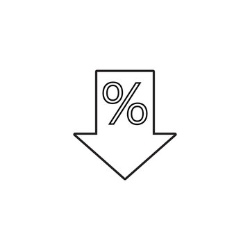Percent discount  line icon, outline vector logo illustration, linear pictogram isolated on white