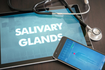 Salivary glands (gastrointestinal disease related) diagnosis medical concept on tablet screen with...