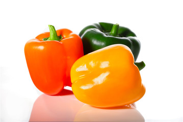 Fresh pepper on a white background