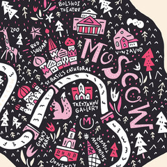 Cartoon Map of Moscow