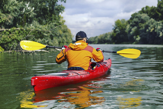 A trip by the river on a kayak.