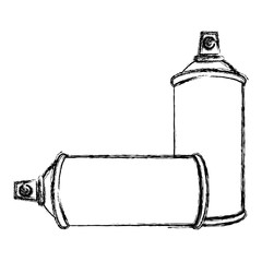 blurred contour set aerosol spray bottle icon flat vector illustration