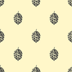 Hop beer seamless pattern background