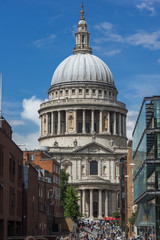 Fototapeta na wymiar LONDON, ENGLAND - JUNE 15 2016: Amazing view of St. Paul Cathedral in London, England, Great Britain