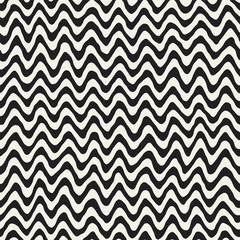 Seamless Wavy Hand Drawn Stripes Pattern. Repeating Vector Texture.