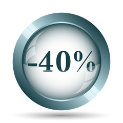 40 percent discount icon