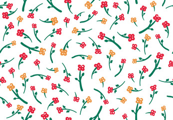 Flowers vector Pattern with bright spring colours 
