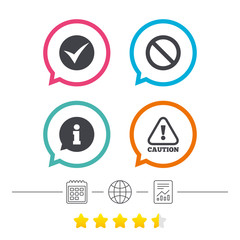 Information icons. Stop prohibition symbol.