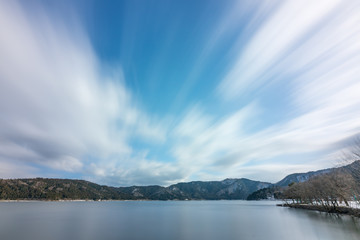 Yogo lake look like mirror,Nagahama city,Shiga,tourism of japan