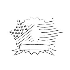 blurred silhouette decorative frame with ribbon and star usa flag vector illustration
