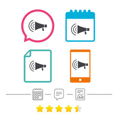 Megaphone sign icon. Loudspeaker strike symbol.
