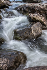 beautiful river with rocks in forest