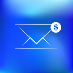 Envelope and coin business icon