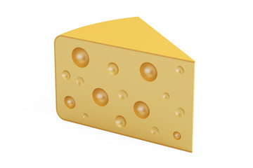 Piece of cheese, 3D rendering