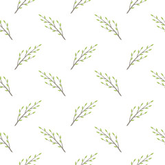 Nature background with tree branches. Seamless pattern.