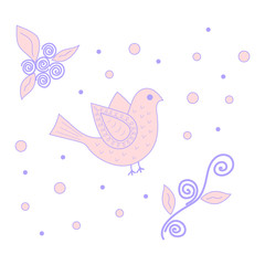 Pink and purple bird