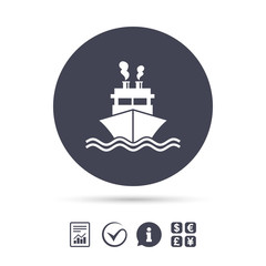 Ship or boat sign icon. Shipping delivery symbol.