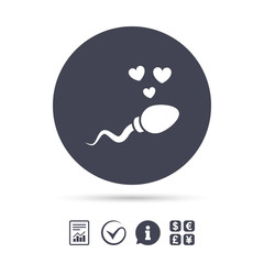 Sperm sign icon. Fertilization symbol.