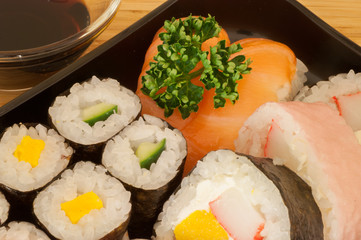 wonderful details of a delicious sushi