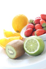 Fototapeta na wymiar Assorted fruit for great Vitamin C healthy food image