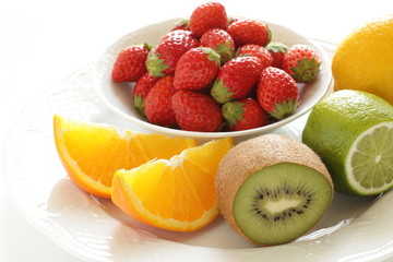 Obraz na płótnie Canvas Assorted of great Vitamin C fruit for health image