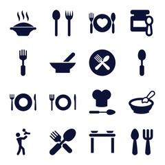 Set of 16 spoon filled icons