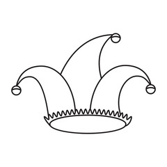 jester hat celebration ornament thin line vector illustration eps 10