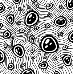 Zen-tangle or Zen-doodle abstract texture background black on white