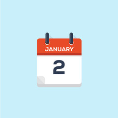 2. january calendar, vector illustration