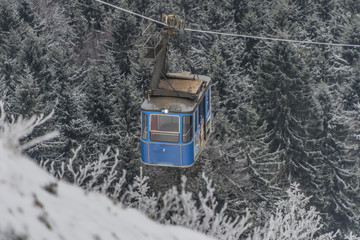 Blue cable car on Jested hill