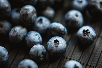 Fresh, tasty, organic raw blueberries