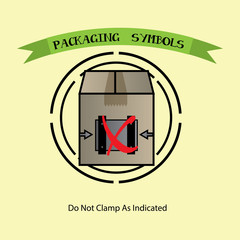 do not clamp as indicate packaged packaging icons. vector illustration