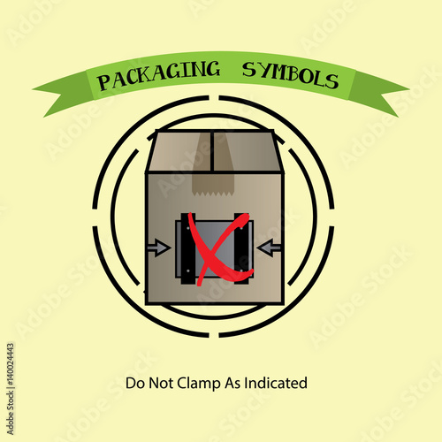 "do not clamp as indicate packaged packaging icons. vector illustration