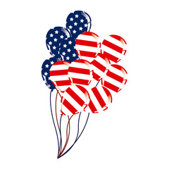 balloons with stars and striples icon, vector illustraction design