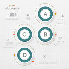 Fototapeta premium Circle Infographics design template with icons, process diagram, vector eps10 illustration