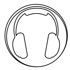 figure headphone emblem icon, vector illustraction design