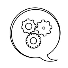 figure bubbles with gears symbol icon, vector illustraction design