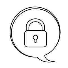 figure bubbles with lock symbol icon, vector illustraction design