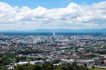 aerial view of Hat Yai city from Hat Yai public park, Songkhla, Thailand