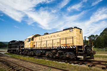 Old Yellow and Black Diesel Locomotives 