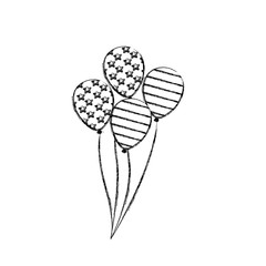 silhouette balloon independece day icon, vector illustraction design