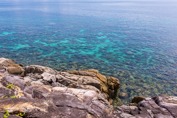 Seascape with stones in the foreground