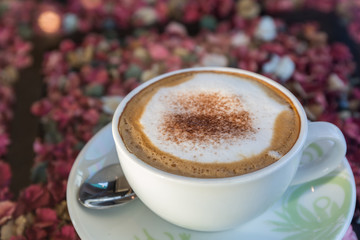 Cappuccino or latte coffee.